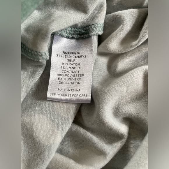 Daniel Rainn Short Sleeved Blouse - Seafoam Green/White - Size XL - Picture 12 of 14